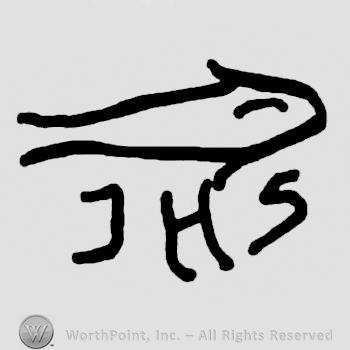 Stylized fish over uppercase JHS
