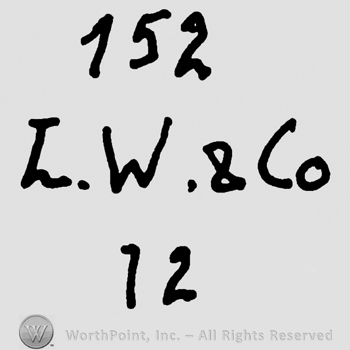 Number 152 over uppercase L.W. & Co and number 12 written below