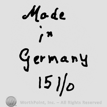 Made in Germany written with lowercase letters over numbers 151/0
