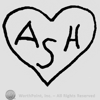 Uppercase ASH inside a heart-shaped design