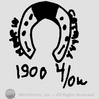 Horse shoe;1900 written bellow.