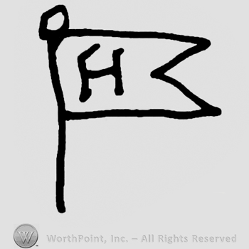Medieval banner with uppercase H
