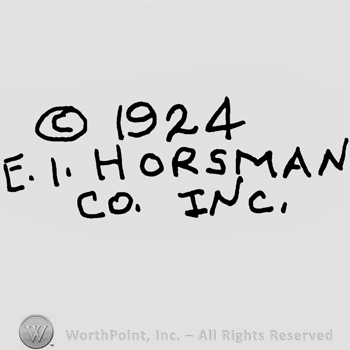 Copyright symbol and year 1924 written over El. Horsman Inc written with uppercase letters