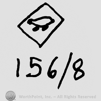 Stylized animal inside a diamond over number 156/8