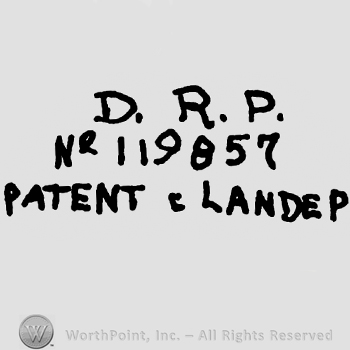 D.R.P. No. 119857 Patent & Landep written with uppercase letters