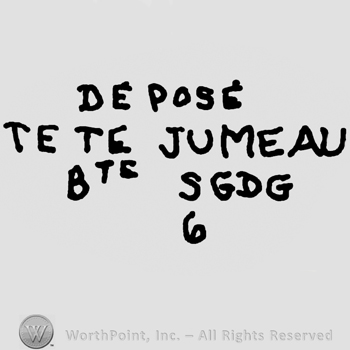 Depose Tete Jumeau BTE SGDG 6 written with uppercase letters