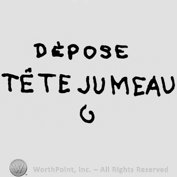 Depose Tete Jumeau written with uppercase lettes over number 6