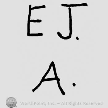 Uppercase E.J. Over uppercase A