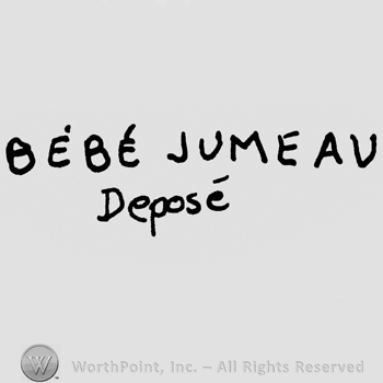 Bebe Jumeau written with uppercase letters over Depose written with lowercase letters