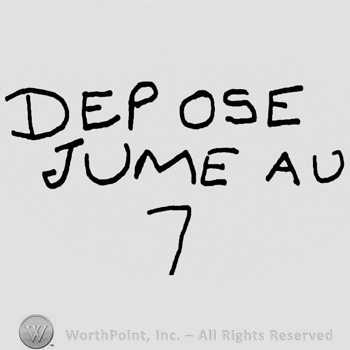 Depose Jumeau written with uppercase letters over number 7
