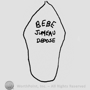 Bebe Jumeau Depose written with uppercase letters written inside an oval-shaped design