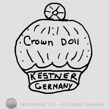 Crown, Crown Doll written on it with lowercase letters, Kestner Germany written with uppercase letters