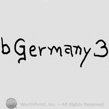Made in Germany written with lowercase letters precedeed by lowercase B and followed by number 3