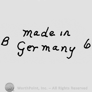 Made in Germany written with lowercase letters, precedeed by uppercase B and followed by number 6