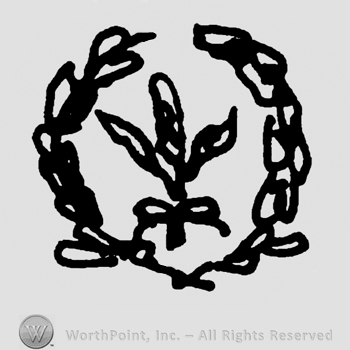 Three leaf plant inside a round design made of branches