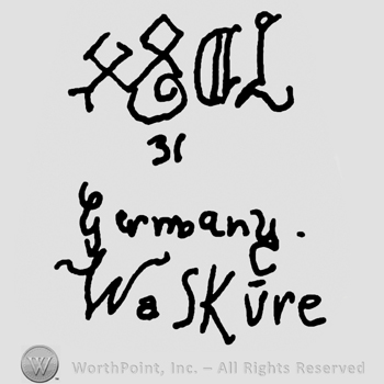 Complex letter design over number 31 and Germany Walkure written with lowercase letters