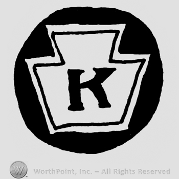Uppercase K on a vase, all inside a circle