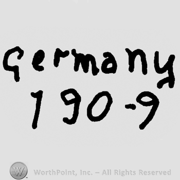 Germany written with lowercase letters over numbers 190-9