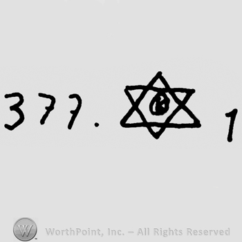 The star of David precedeed by number 377 and followed by number 1