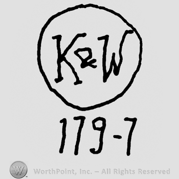 Uppercase K&W inside a circle, over numbers 179-7