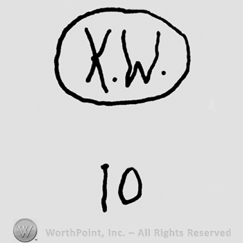 Uppercase K.W.inside a circle, over number 10