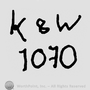 Uppercase K&W over number 1070