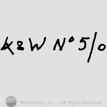 Uppercase K&W and No. 5/0 written with lowercase letters
