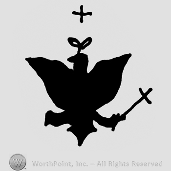 Eagle holding cross and cross above his head