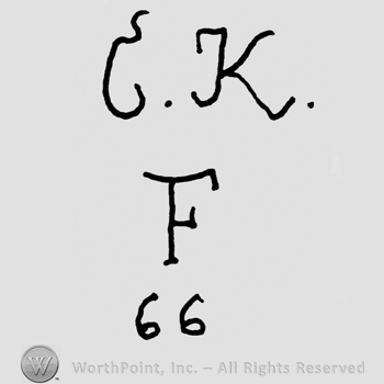 Uppercase CK over uppercase F and number 66