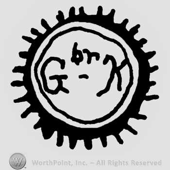Uppercase G&K inside a round design similar to a sun