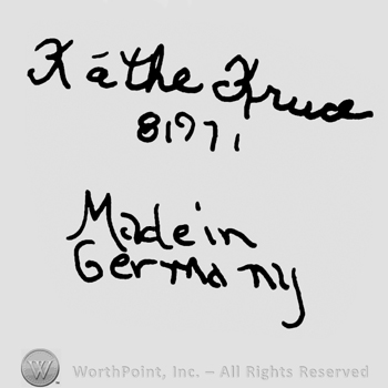 Kathe Kruce handwritten over number 81971, Made in Germany handwritten below