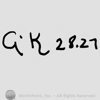 Uppercase G.K.and numbers 28 and 27
