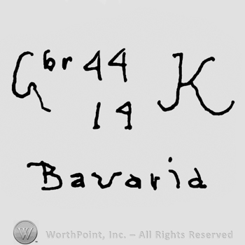 Capital G and lowercase 44, capital K over number 14 and Bavaria written with lowercase letters