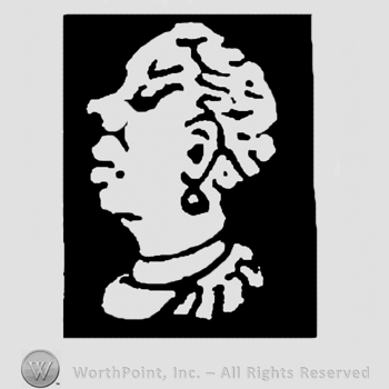 Roman head in a black rectangle.
