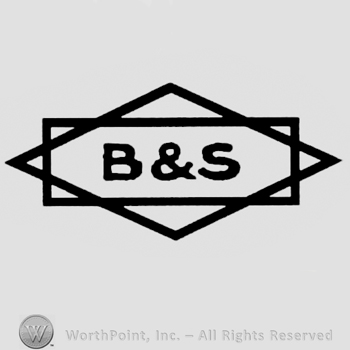 Uppercase B&S inside a rectangle over a diamond