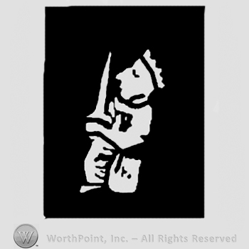 King David on a throne in a black rectangle.