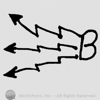 Uppercase B with arrows