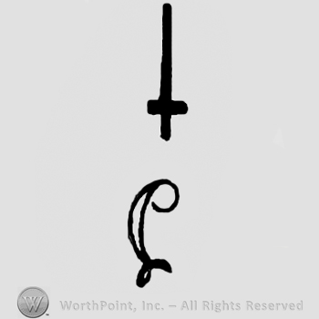 Sword over a script capital C