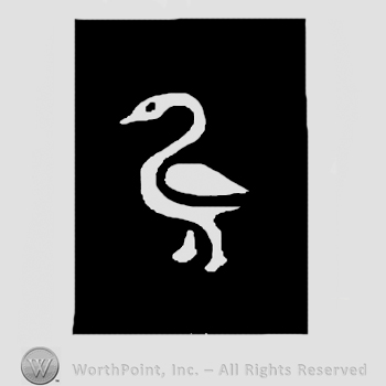 Swan in a back rectangle.