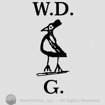 Standing bird, uppercase W.D. above and G bellow.