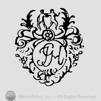 Twins on an ornamented crest with uppercase JGH