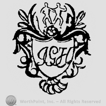 Twins on an ornamented crest with uppercase JGH