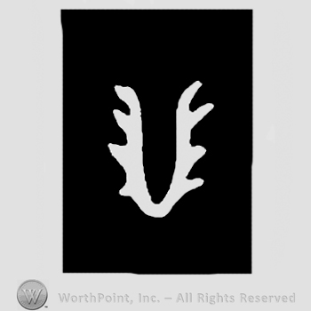 Double stag antlers in a black rectangle.