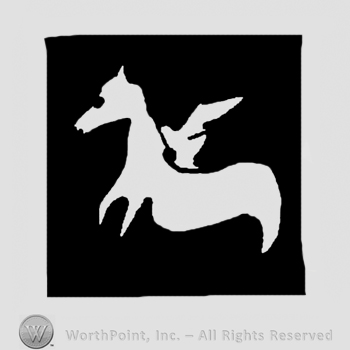 Sea horse in a black square.