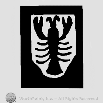 Crab in a black rectangle.