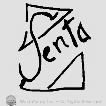 Complex design, Senta written with lowercase letters
