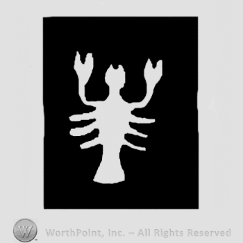 Crab in a black rectangle.