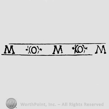 Linear design with uppercase M and O