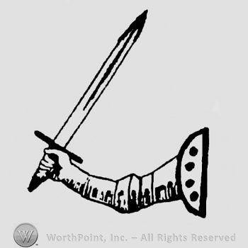 Armoured arm holding sword