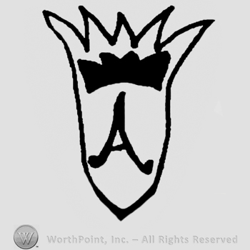 Uppercase A in a crown